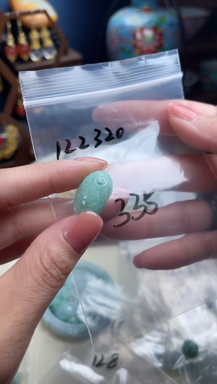 未镶嵌挂件翡翠竹，122320翡翠