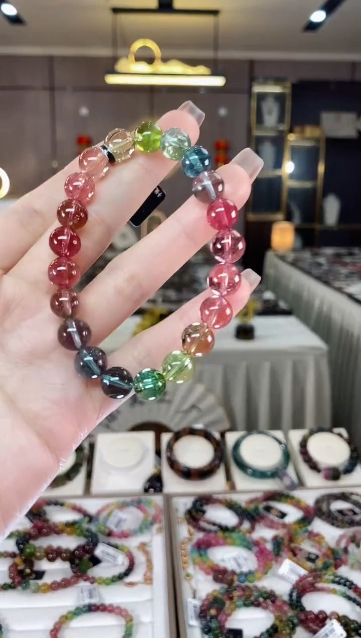 【闪购商品】碧玺收藏级单圈手串9mm+未镶嵌一物一证dan