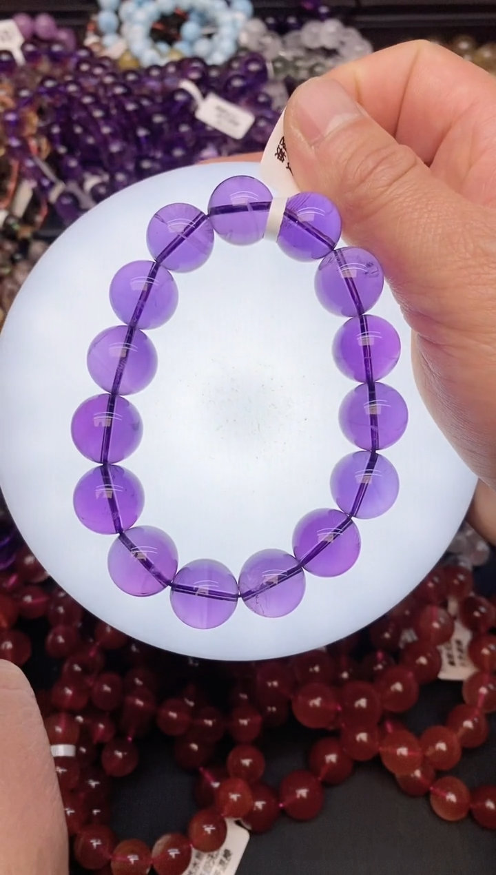 【闪购商品】水晶手链未镶嵌b20 紫水晶14mm 