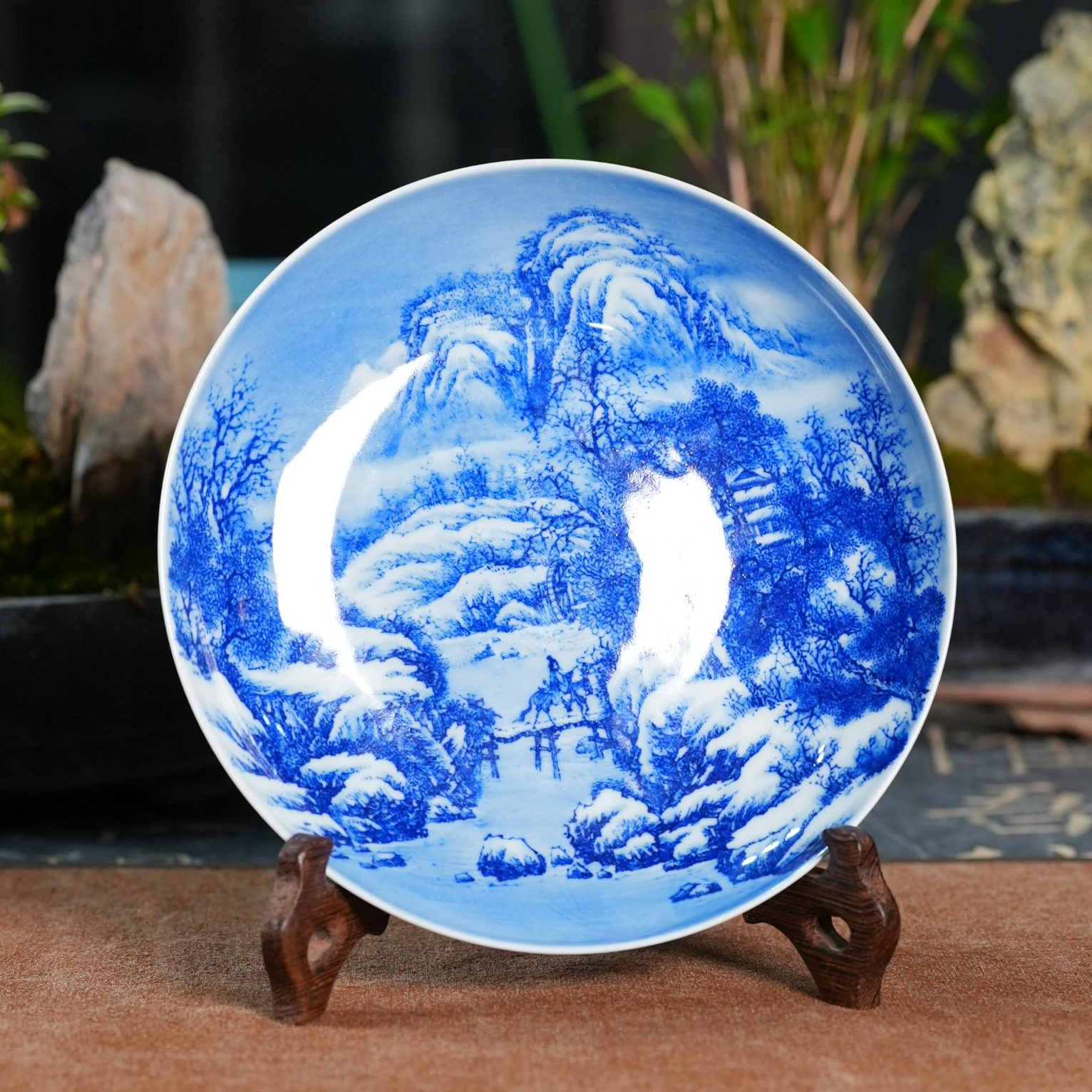 云山片玉 子玉雪景壶承盘陶瓷纯手工