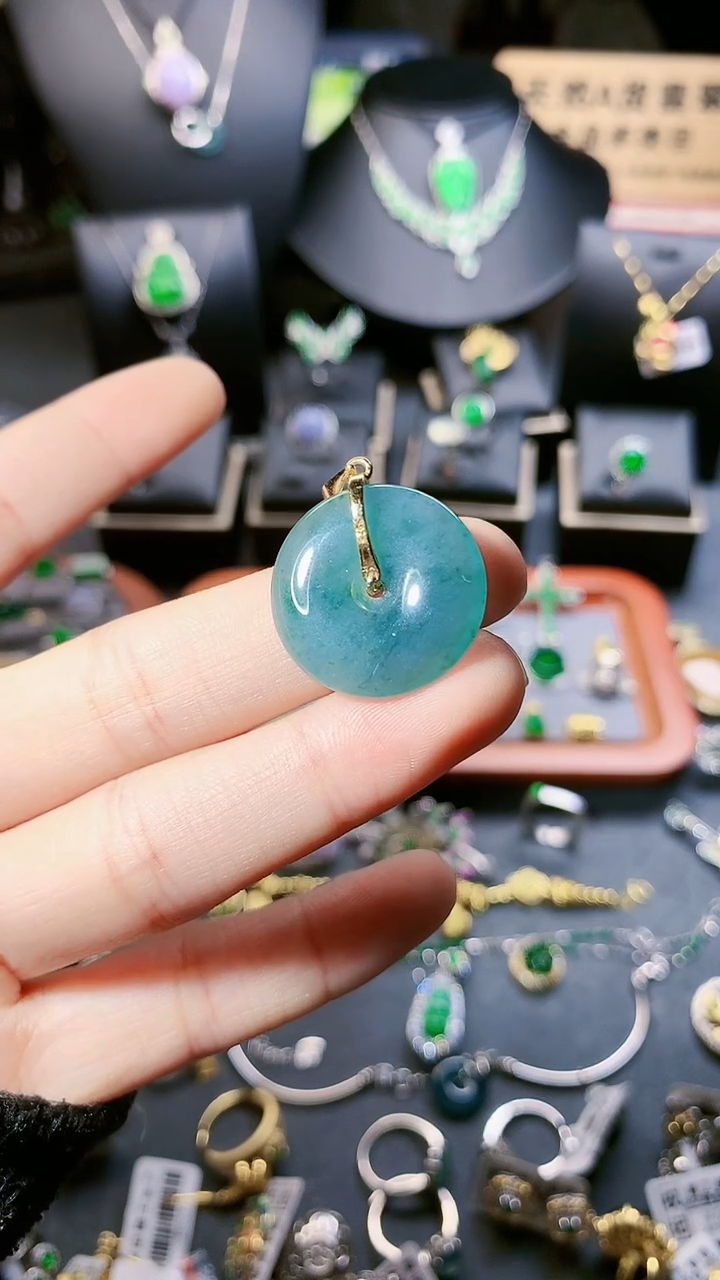 【闪购商品】翡翠颈饰银S925镶嵌吊坠