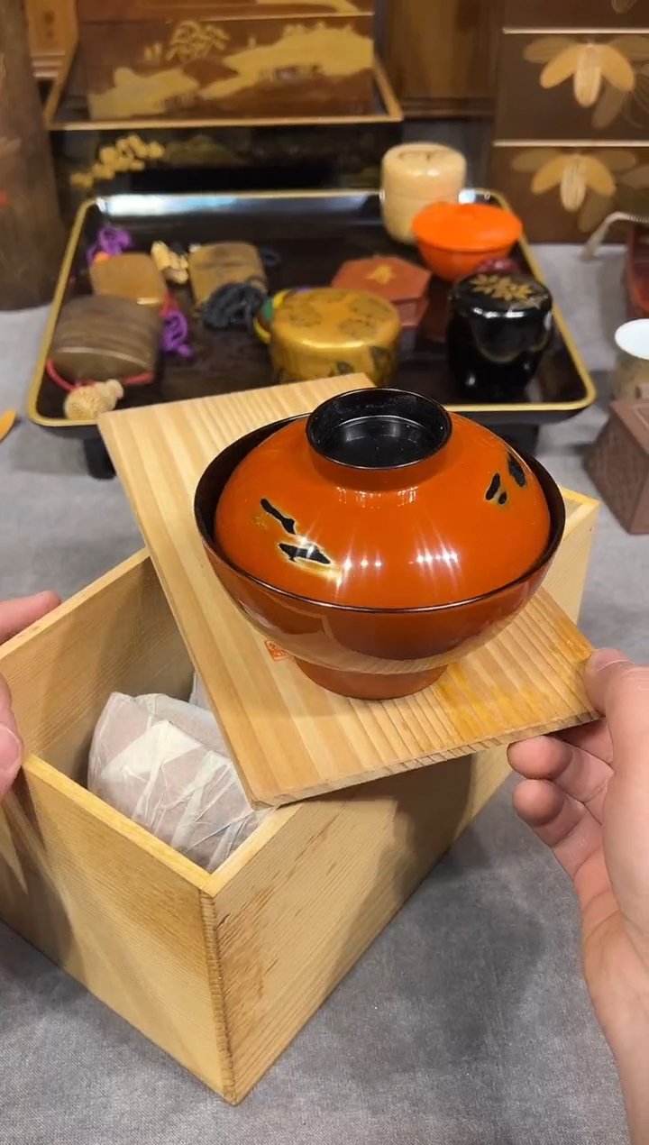 盖碗四只 大漆漆器大漆漆器