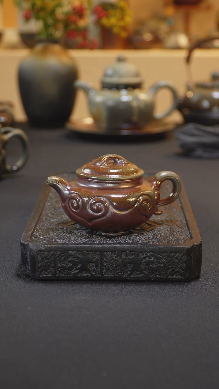茶壶紫砂纯自然柴烧