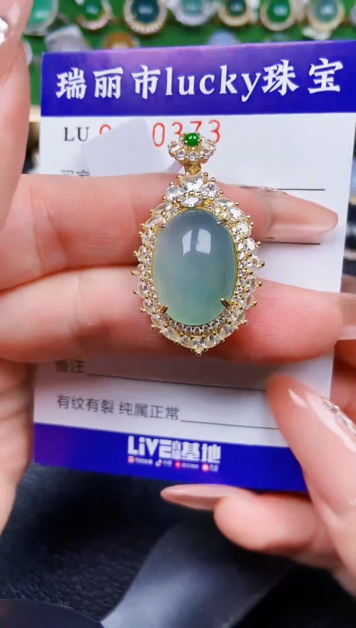 【闪购商品】翡翠颈饰银S925镶嵌0373