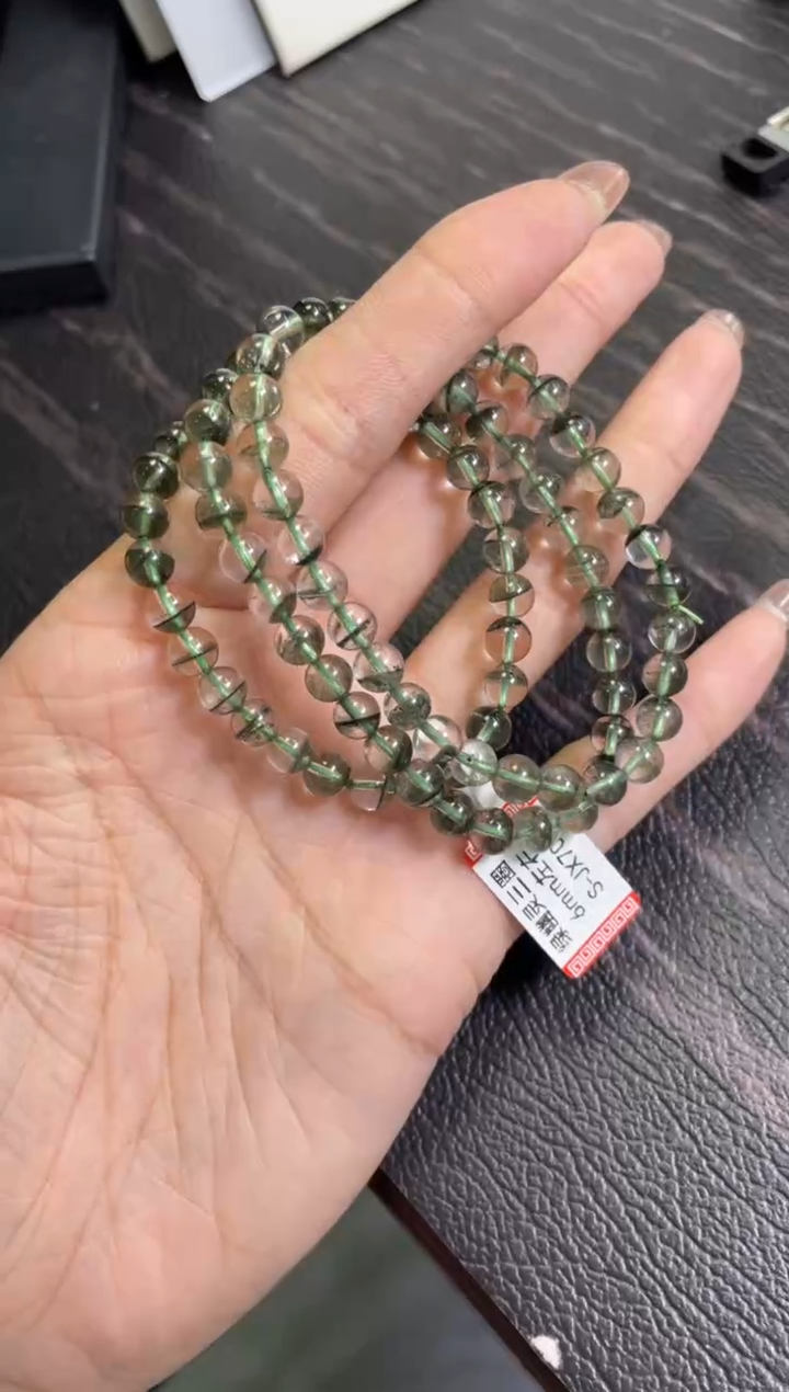 手串未镶嵌水晶963/6三圈绿幽灵