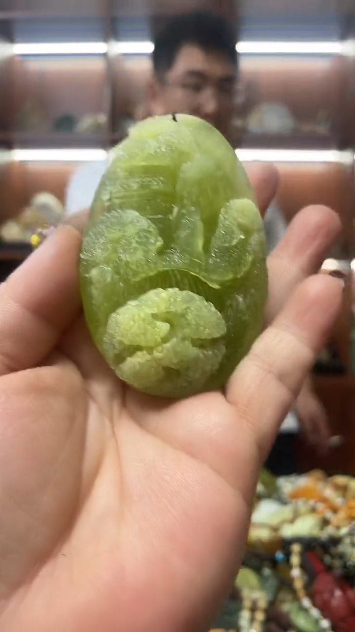 未镶嵌蛇纹石玉手把    