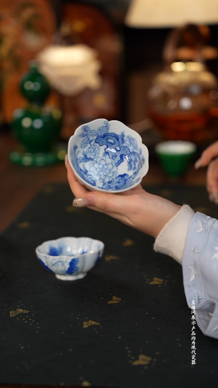 青樵轩六方花瓣杯