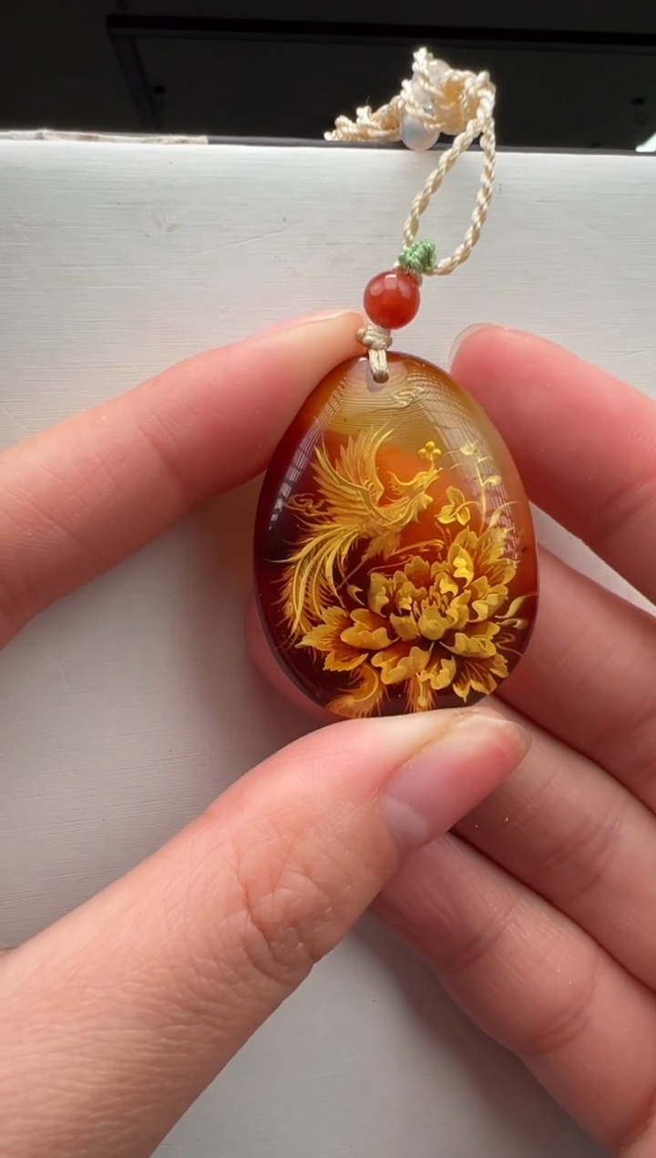 琥珀颈饰未镶嵌吊坠3