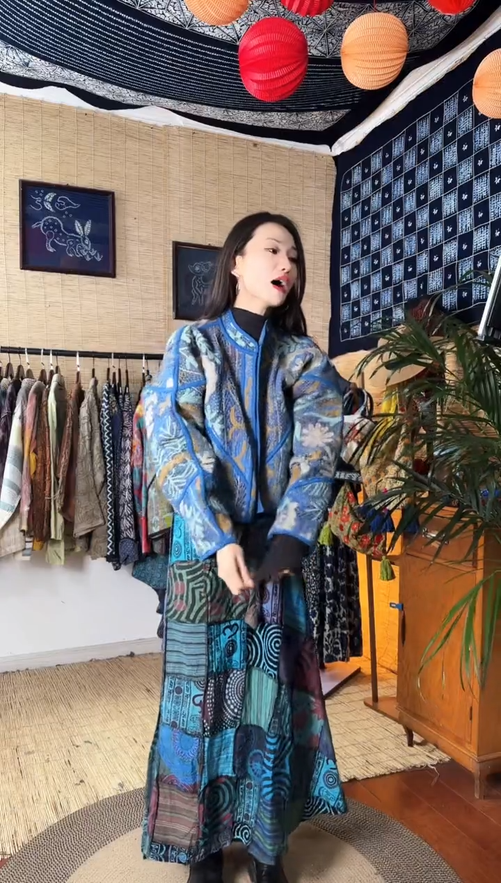 【闪购商品】设计师款蓝古布刺绣外套