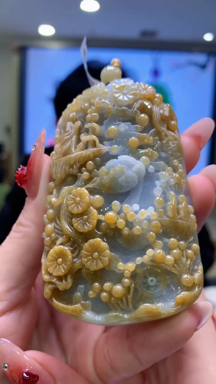 【闪购商品】定制翡翠未镶嵌1026ry-毛货挂件50