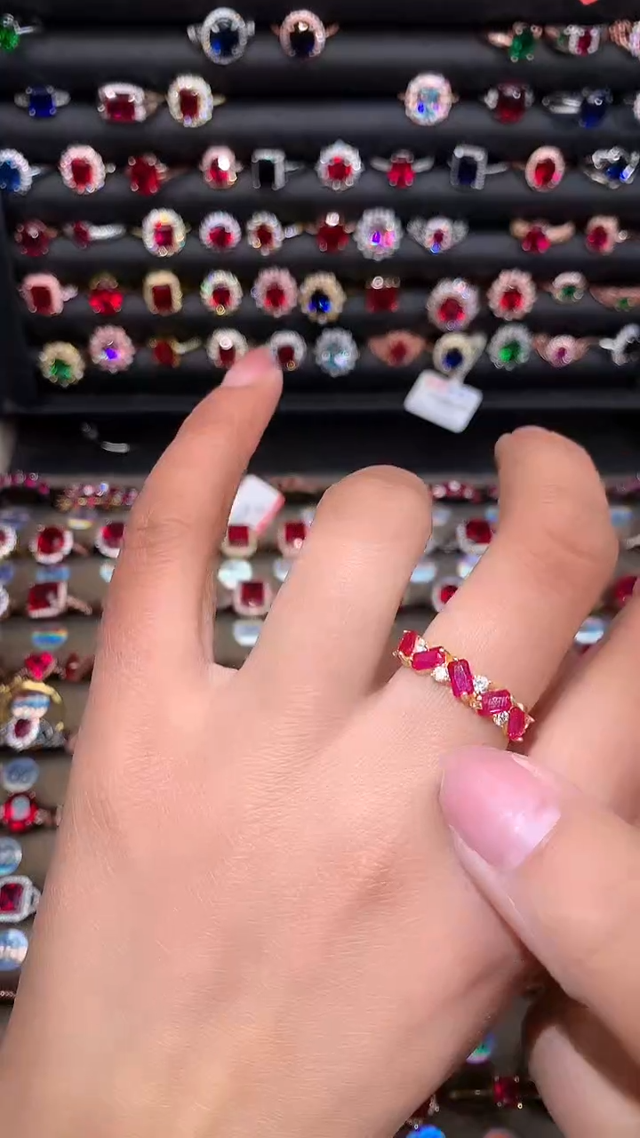 【闪购商品】红宝石戒指银S925镶嵌金色