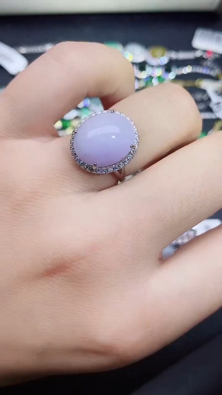 银S925镶嵌戒指翡翠1