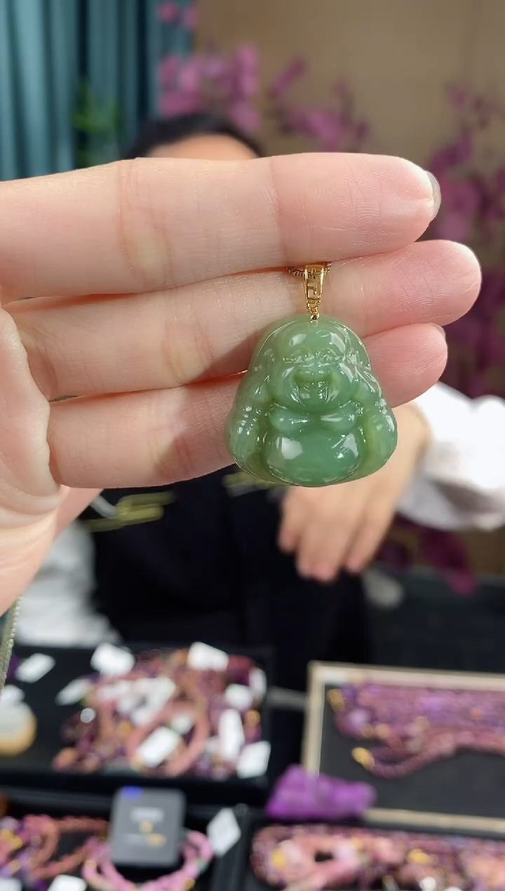 【闪购商品】和田玉吊坠(不含链)18K金镶嵌927