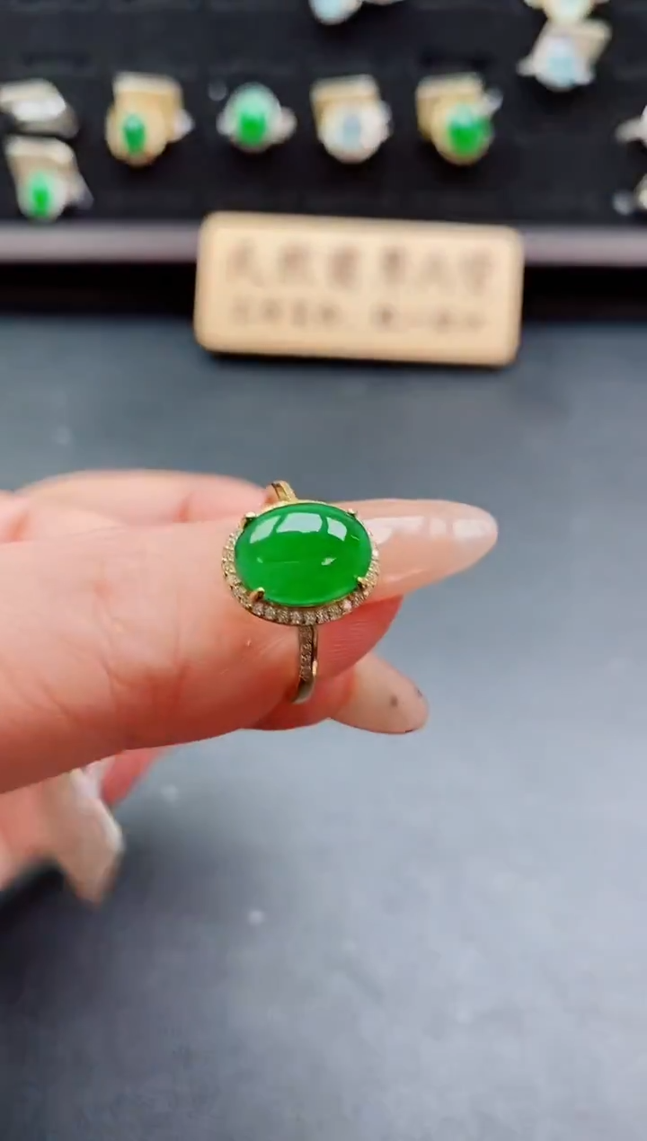银S925镶嵌戒指翡翠212