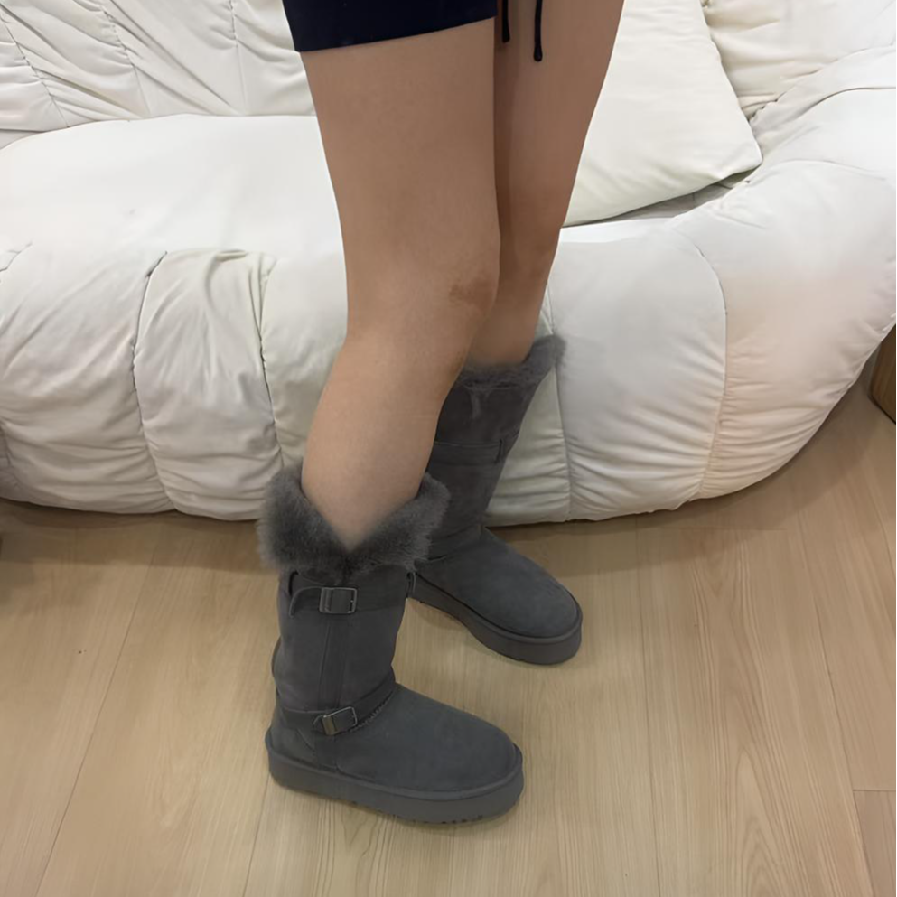 【厚底高筒骑士】桑坡羊皮毛一体保暖时尚雪地靴