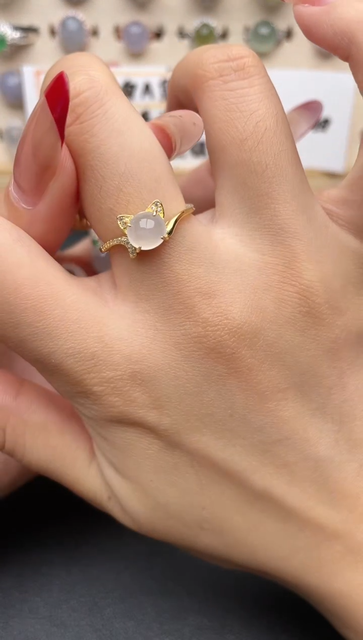 【闪购商品】翡翠戒指银S925镶嵌一物一证一礼盒