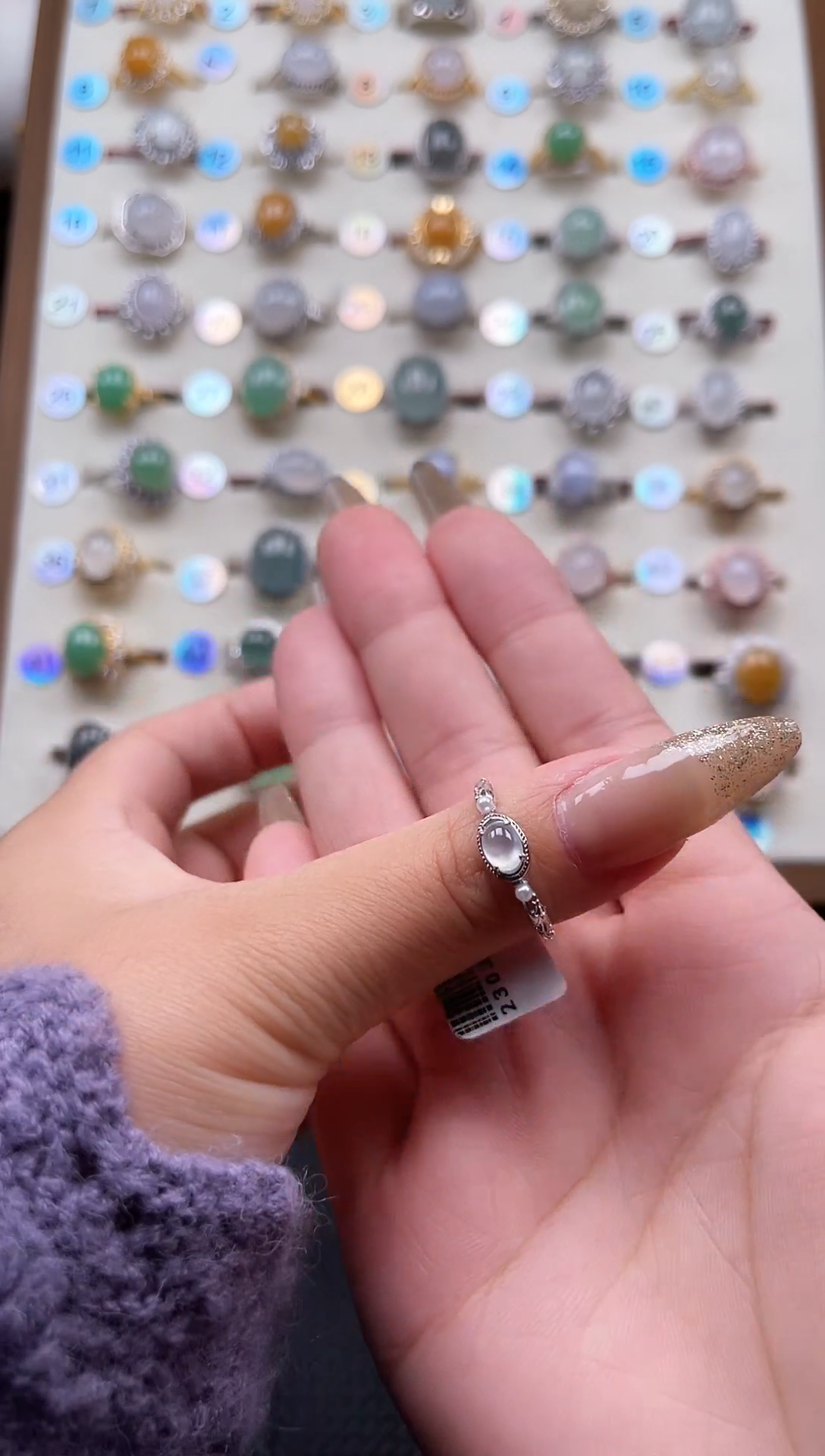 【闪购商品】翡翠戒指银S925镶嵌天然A货翡翠戒指