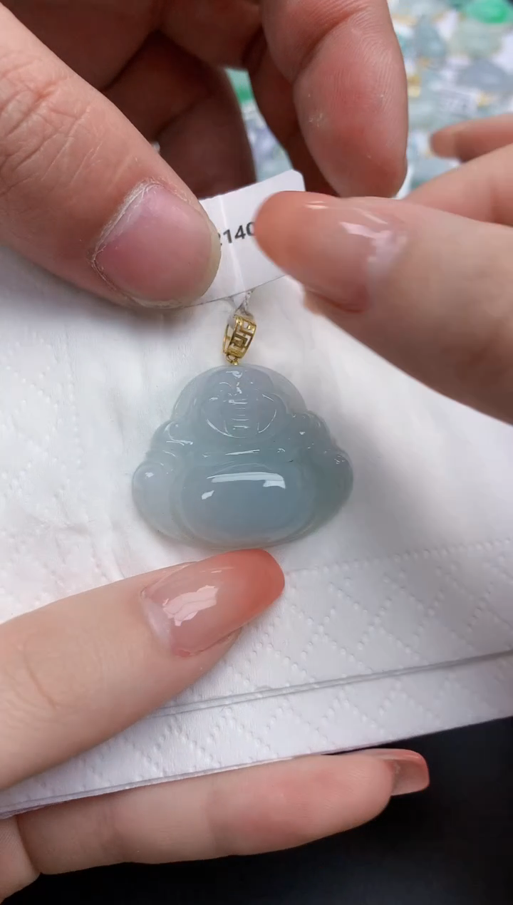 【闪购商品】翡翠颈饰18K金镶嵌天然缅甸翡翠A货
