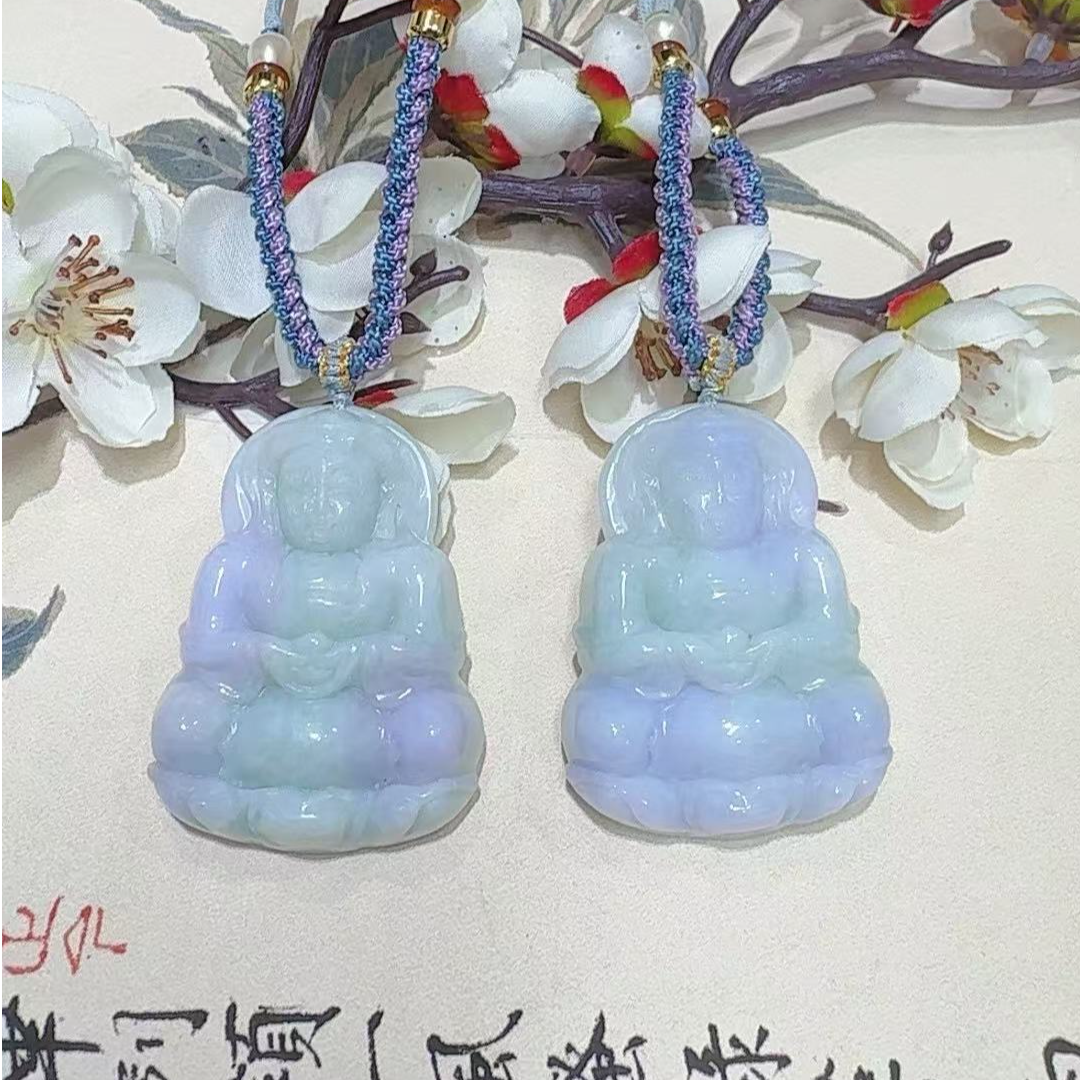 天然翡翠A货观音宽38-40高49-51厚10-13（多样性发货发一件）送绳