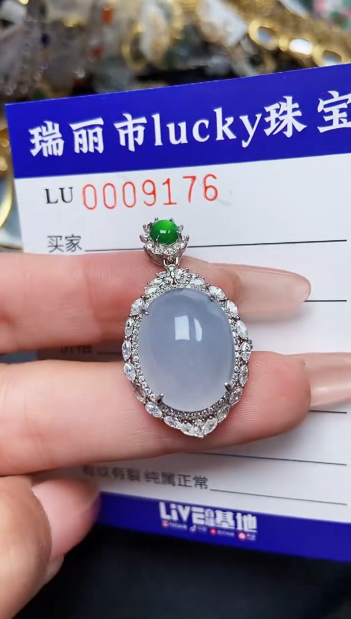 【闪购商品】翡翠颈饰银S925镶嵌9176