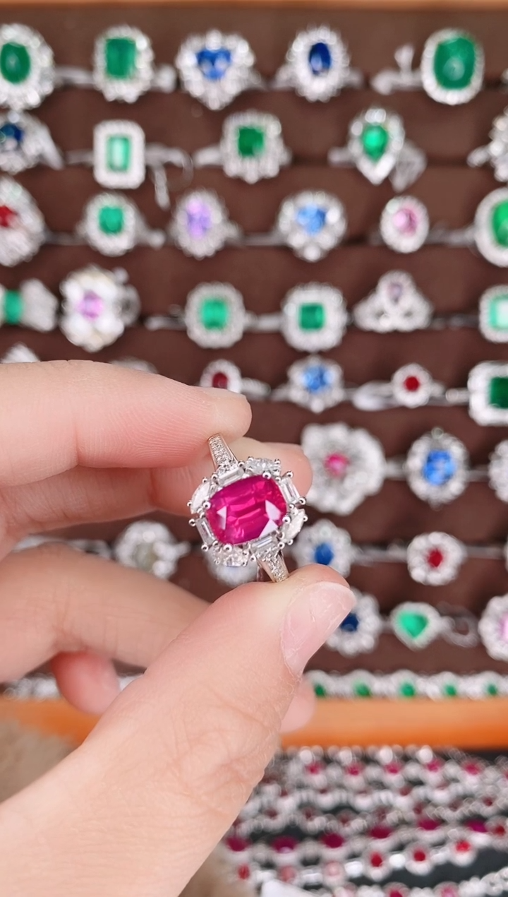 【闪购商品】红宝石18K金戒指18K金镶嵌2.05克拉