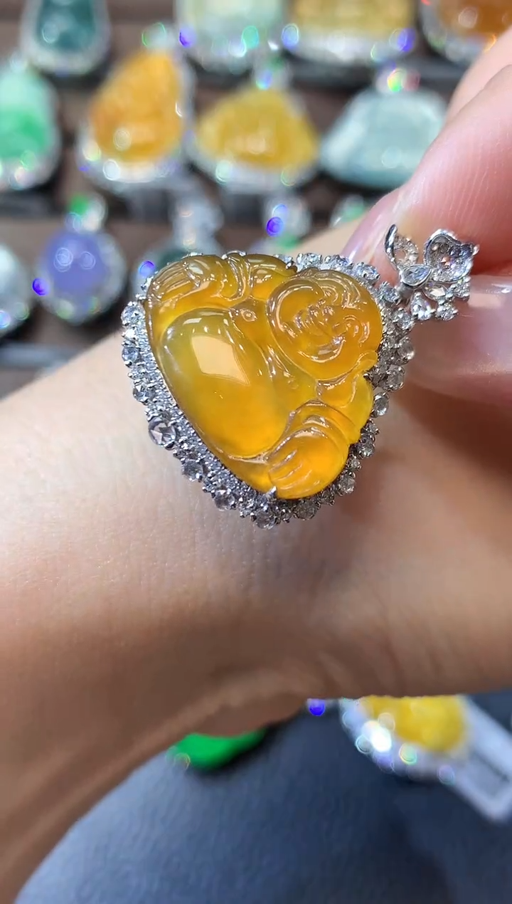 【闪购商品】翡翠吊坠(不含链)18K金镶嵌D27
