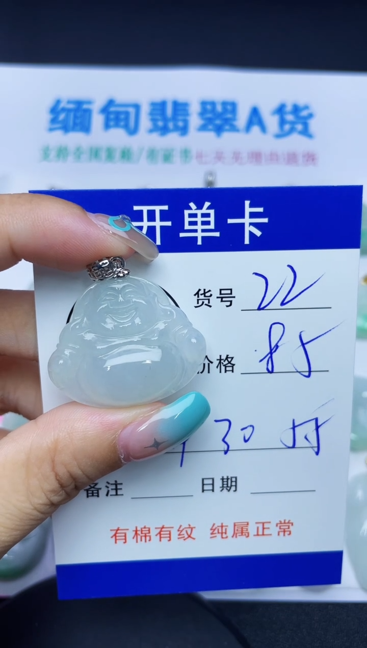 翡翠未镶嵌吊坠(赠链)22