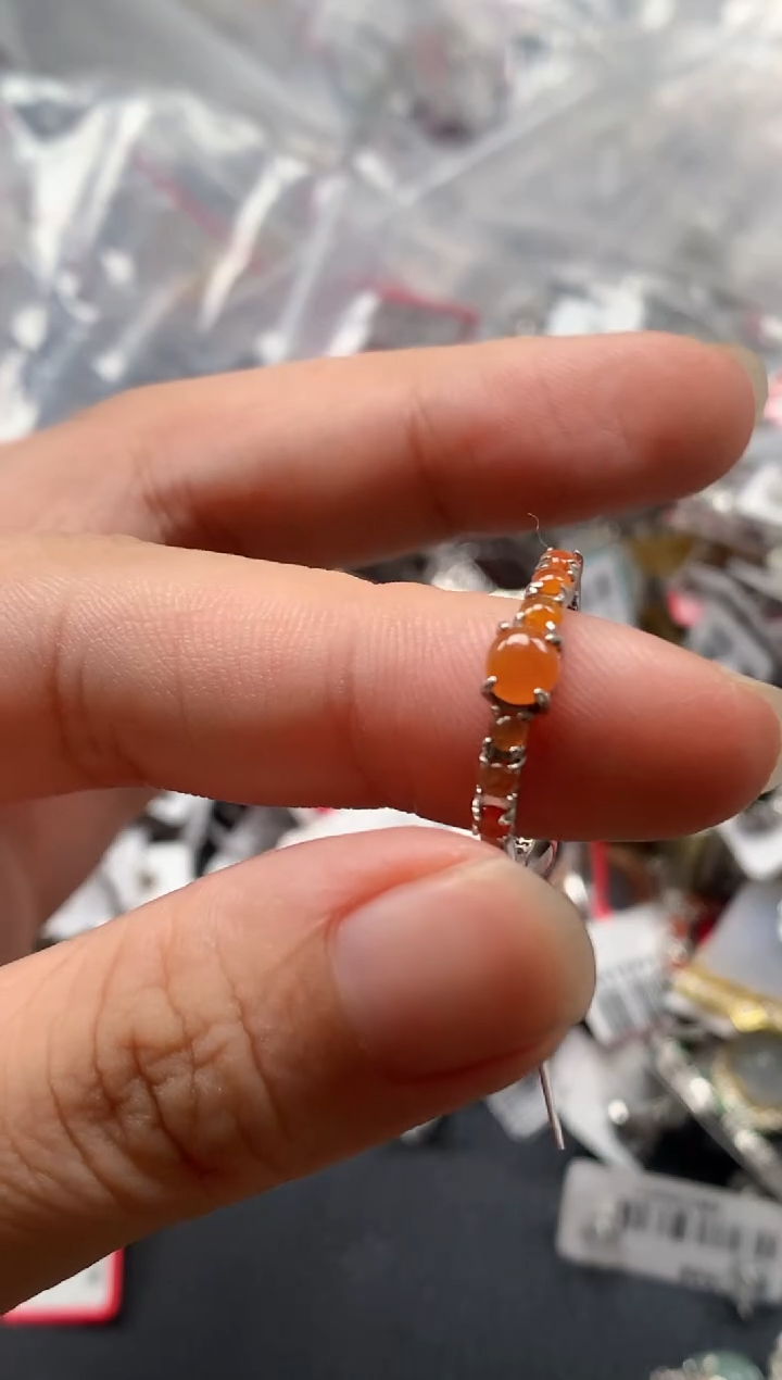 银S925镶嵌戒指翡翠天然A货缅甸翡翠