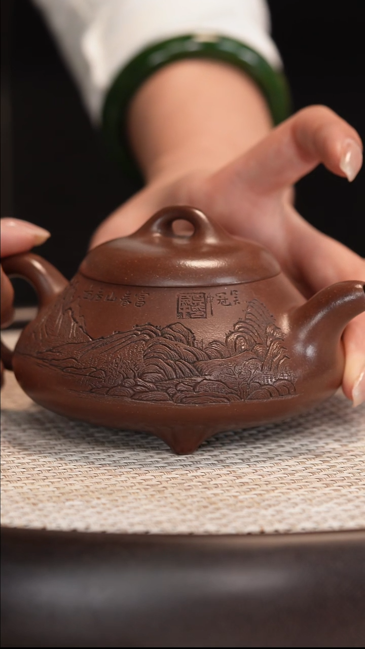 茶壶紫砂【顾顺芝】紫玉金砂矮石瓢   270CC