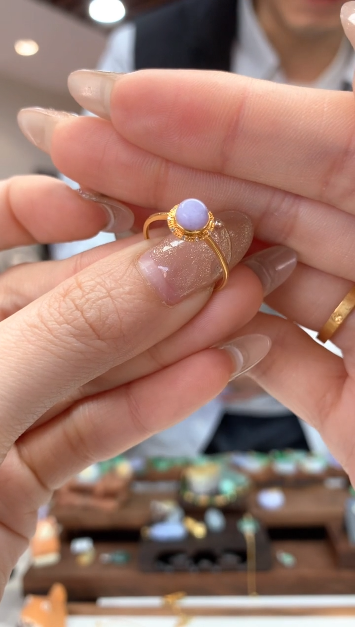 【闪购商品】翡翠戒指18K金镶嵌戒指