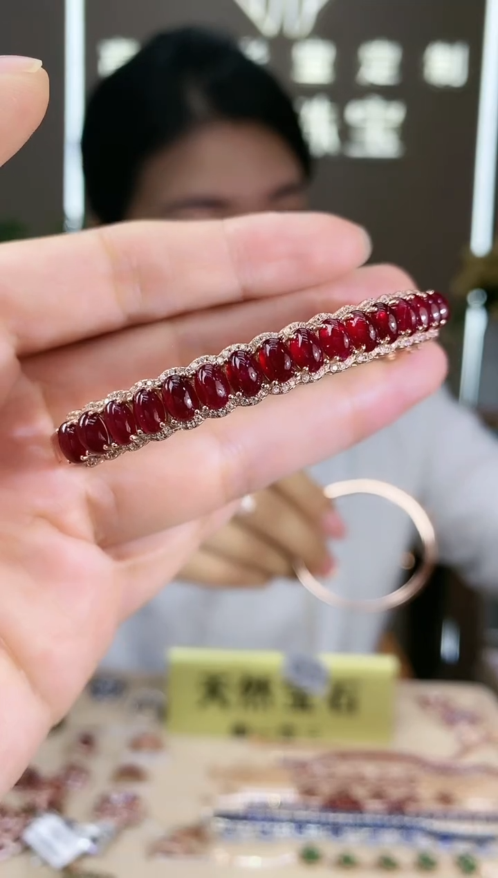 【闪购商品】红宝石手镯银S925镶嵌手镯