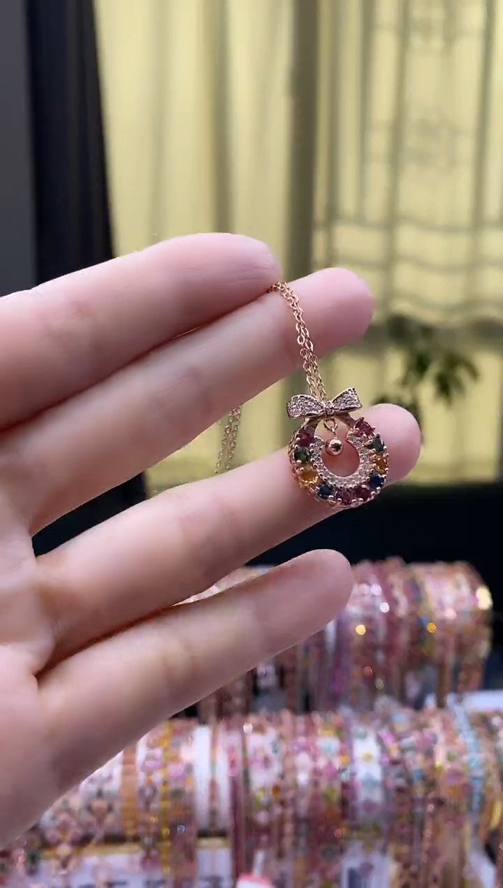 【闪购商品】碧玺吊坠银S925镶嵌34354354354