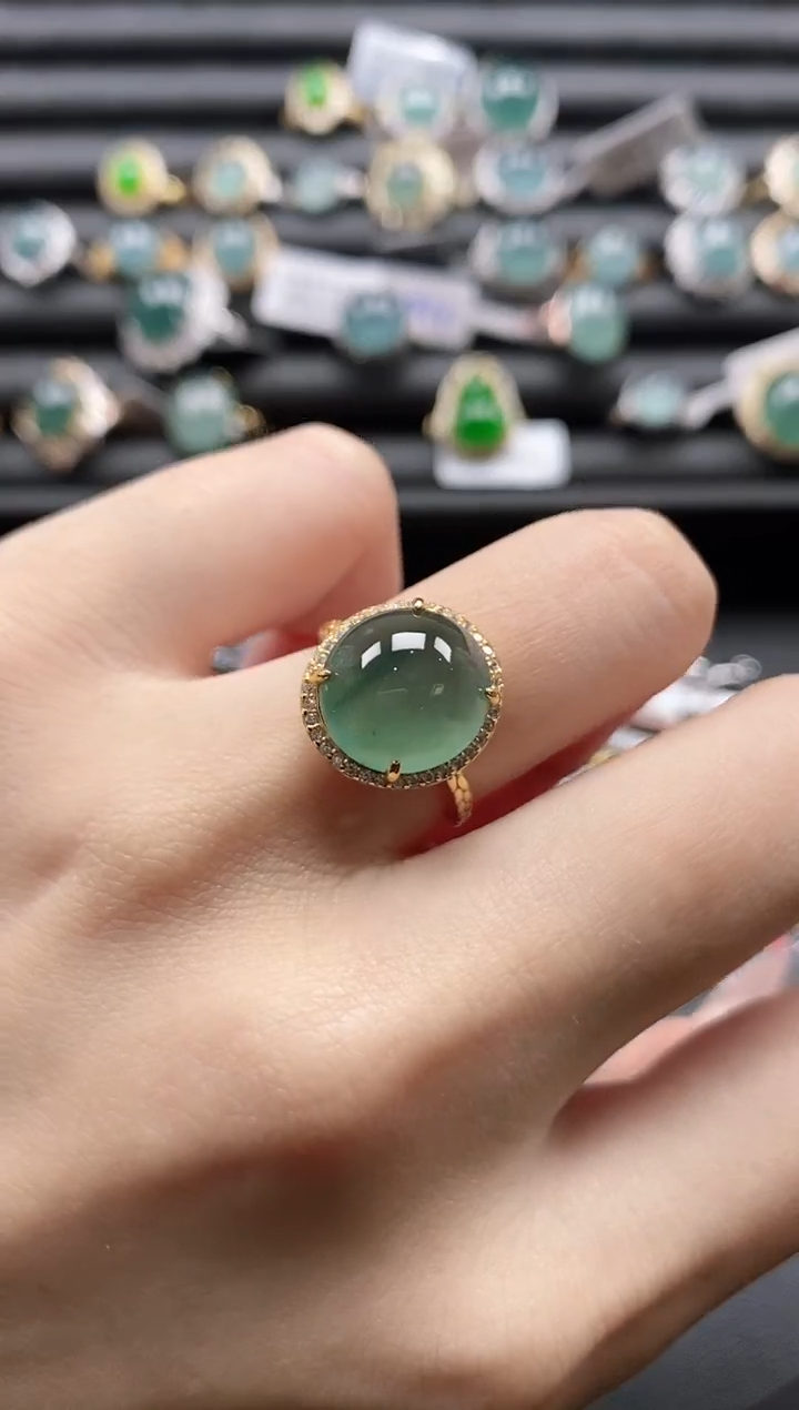 【闪购商品】翡翠戒指银S925镶嵌1111