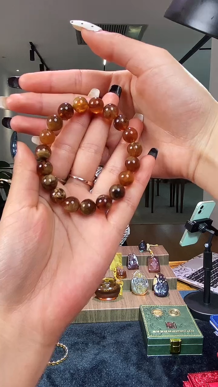 琥珀颈饰未镶嵌蜜蜡手串