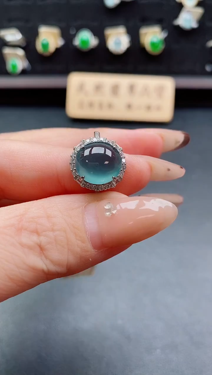 银S925镶嵌戒指翡翠2121