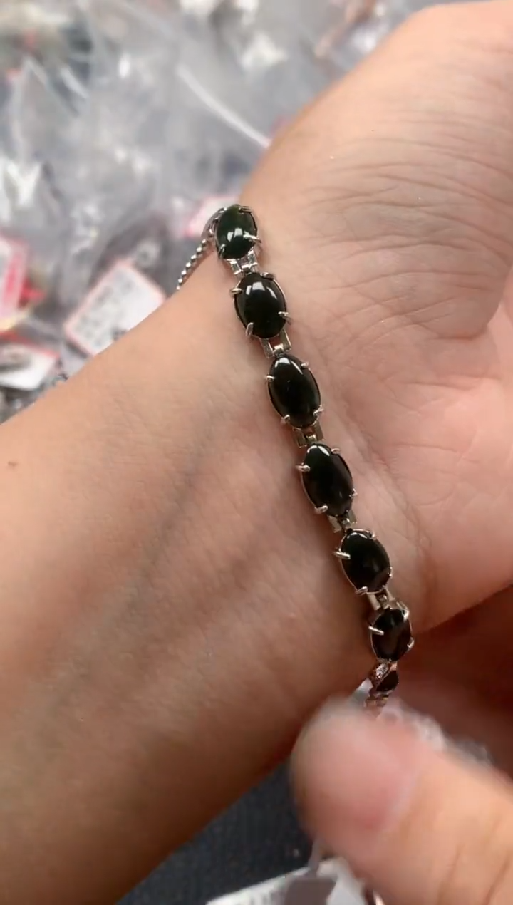 银S925镶嵌戒指翡翠天然A货缅甸翡翠