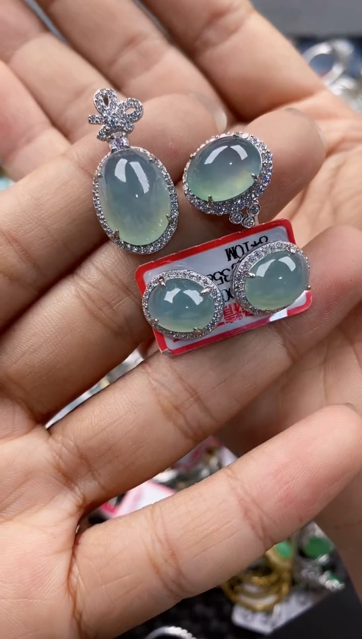 银S925镶嵌戒指翡翠1010---4