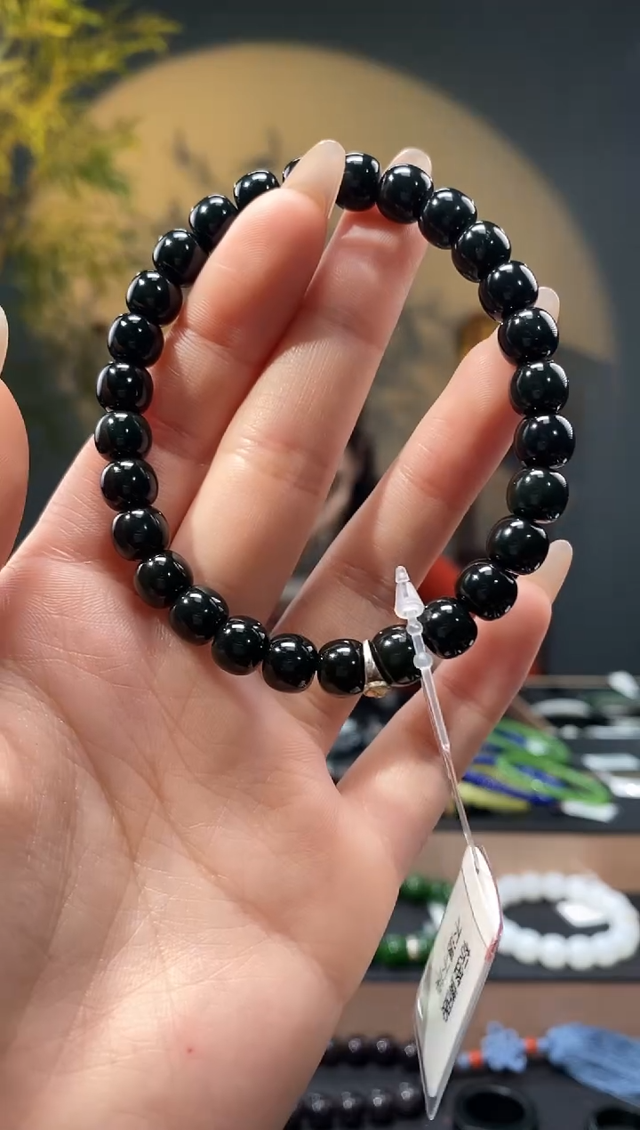 【闪购商品】和田玉-未镶嵌8mm塔青老型手串