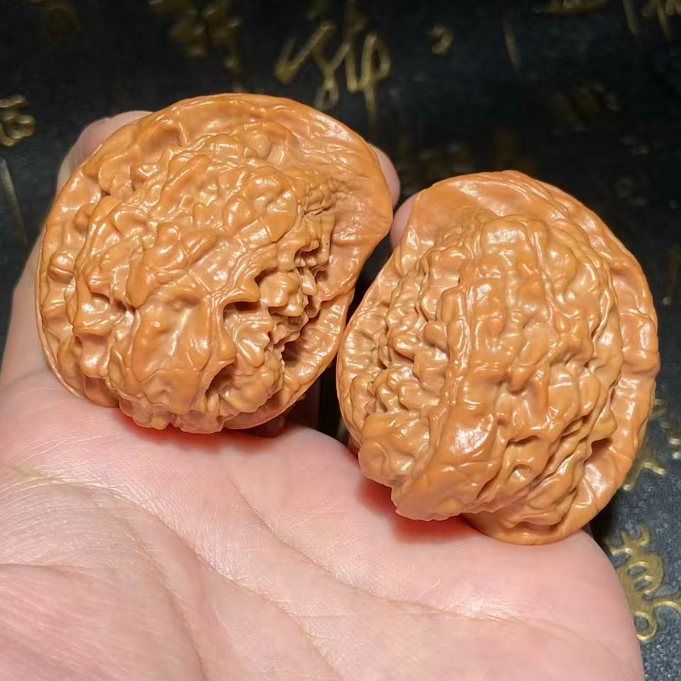 文玩核桃把件官帽半壁合边68