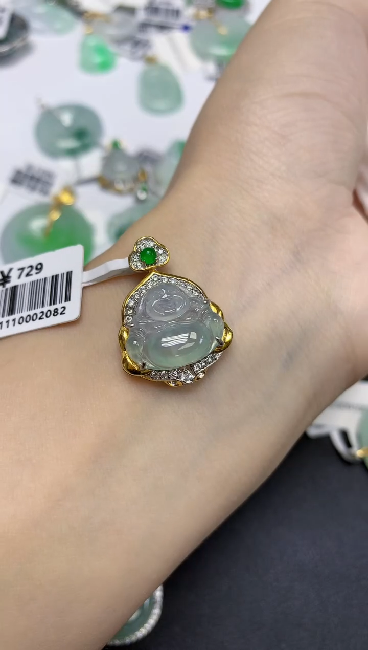 颈饰未镶嵌翡翠天然缅甸翡翠A货多样性发一件