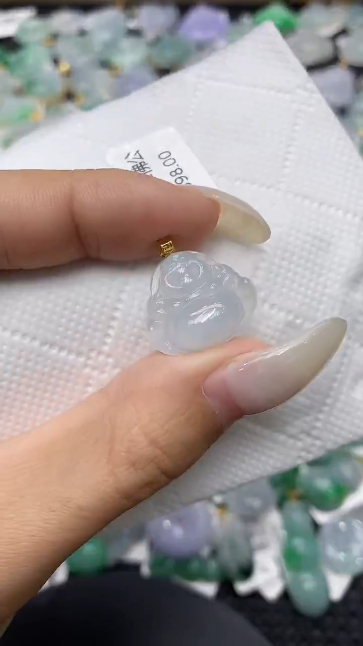 颈饰18K金镶嵌翡翠11111111111