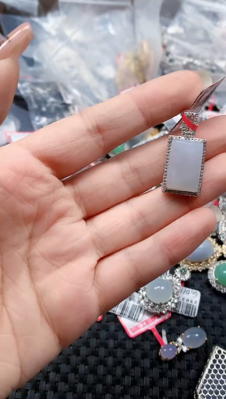 银S925镶嵌戒指翡翠天然A货缅甸翡翠