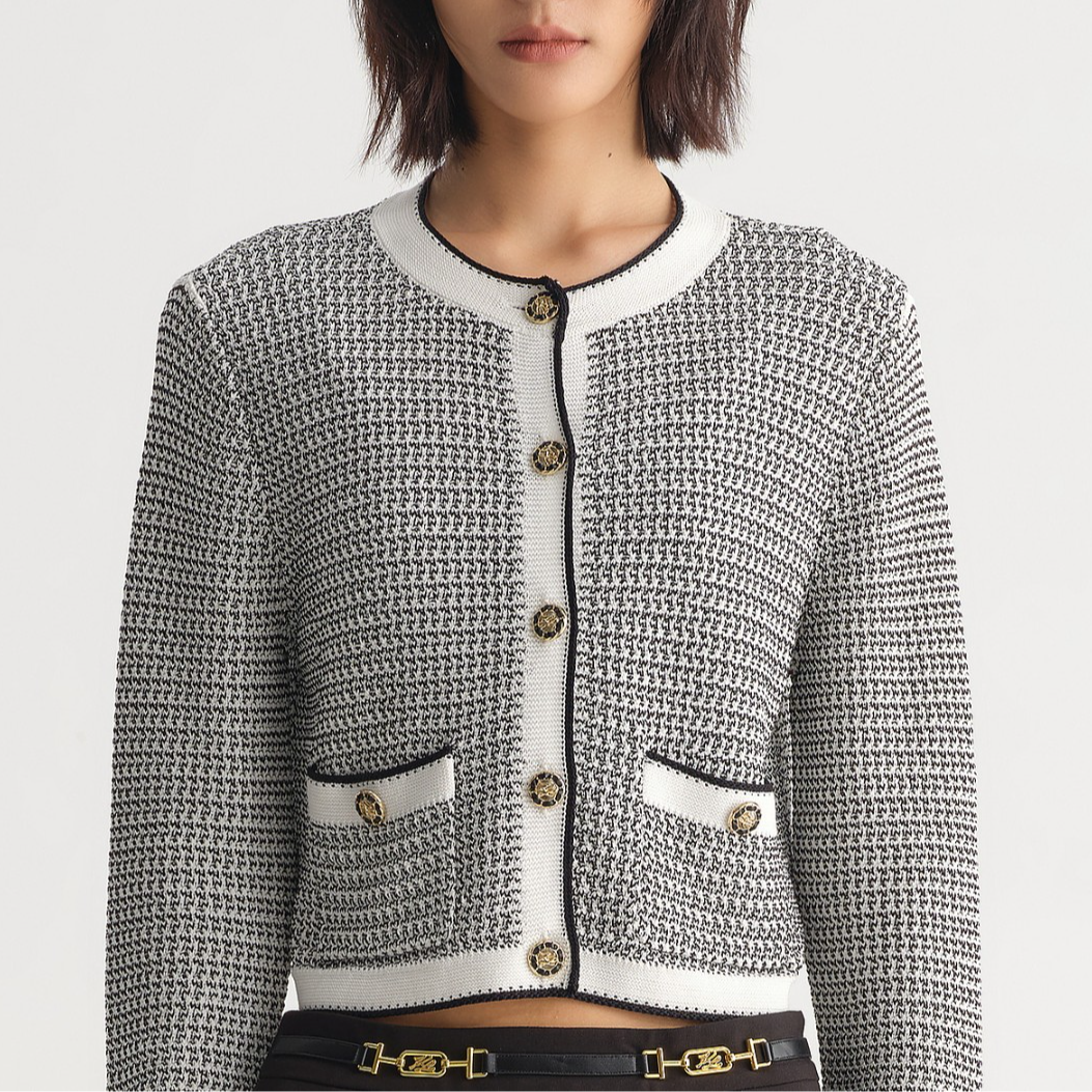 【晨粉专享价】KARL LAGERFELD春季款长袖针织开衫231L2085