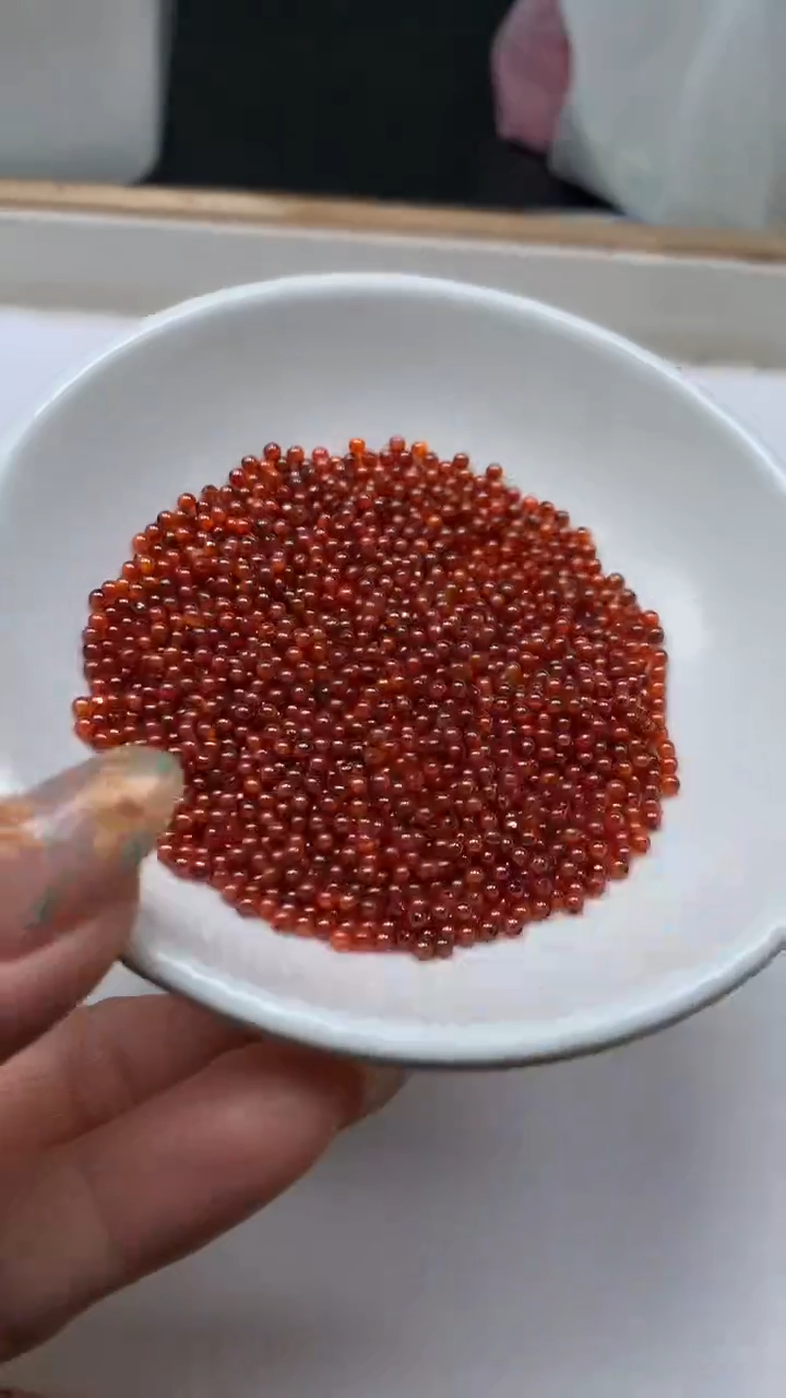 未镶嵌天然锆石散珠D774 红锆石2mm80个6.8元