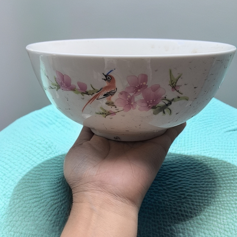 景德镇水点桃花7寸钵钵碗