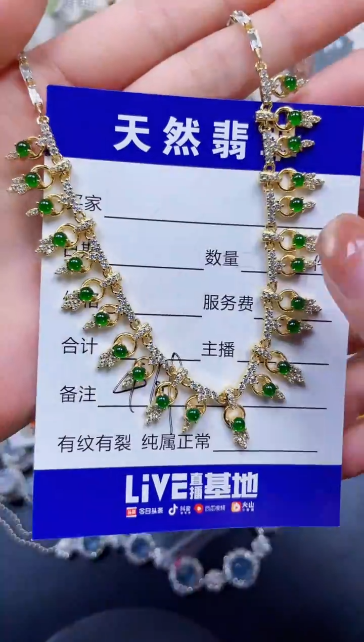 颈饰银S925镶嵌翡翠469