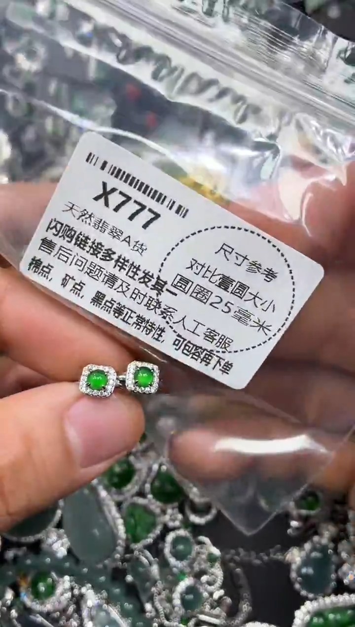 颈饰未镶嵌翡翠X777耳扣