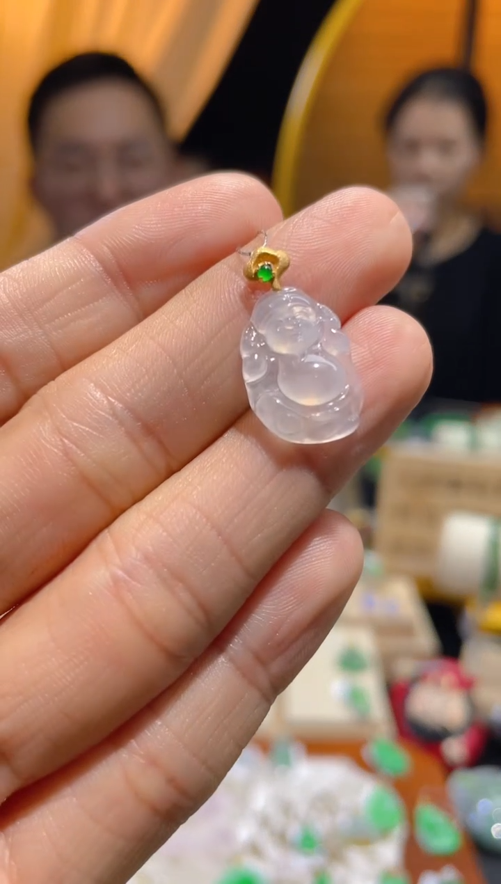 【闪购商品】翡翠颈饰18K金镶嵌假一赔三
