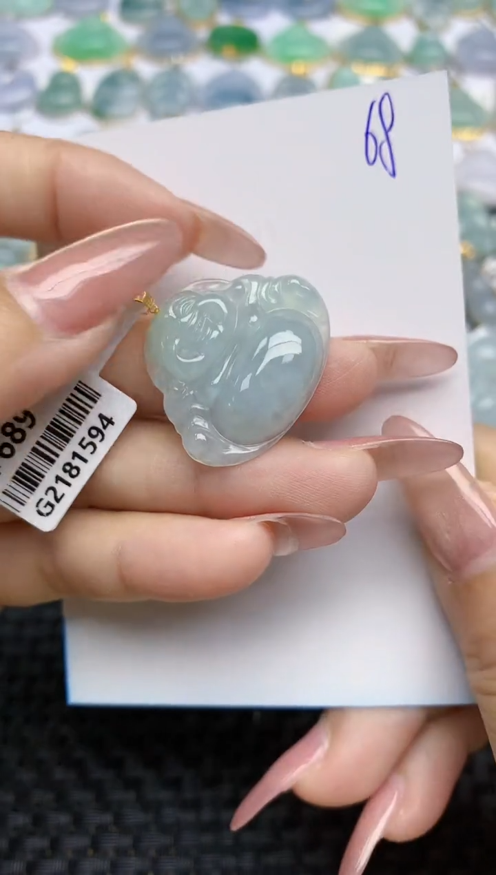 【闪购商品】翡翠颈饰18K金镶嵌天然A货翡翠 68