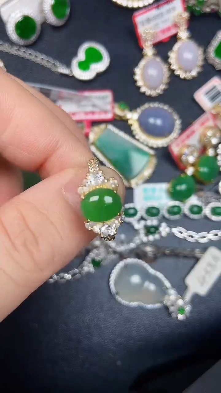 银S925镶嵌戒指翡翠1730